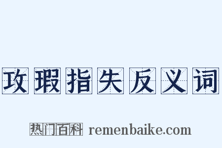 攻瑕指失反义词是什么意思的图片